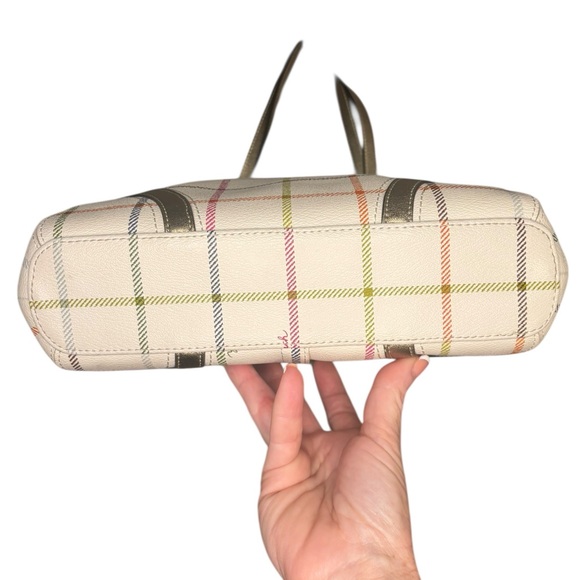 Coach Plaid Peyton Tattersall Zip Tote F20083 Multicolor Spring Bag Gold Trim - Picture 5 of 11